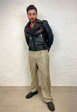 Vintage 80s biker leather jacket 