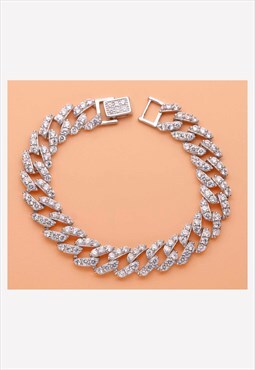 Prong Chain Bracelet Sterling Silver 