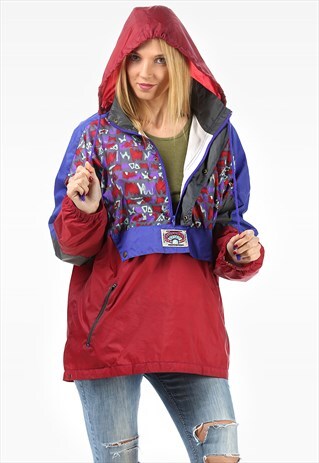 VINTAGE RAIN COATCOLOR BLOCK BOMBER