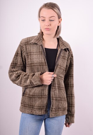 PATAGONIA WOMENS VINTAGE FLEECE JACKET MEDIUM BROWN 90'S