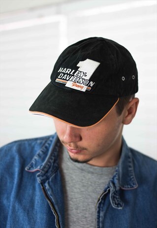 VINTAGE HARLEY DAVIDSON BASEBALL CAP HAT LOGO 90S X 3.3