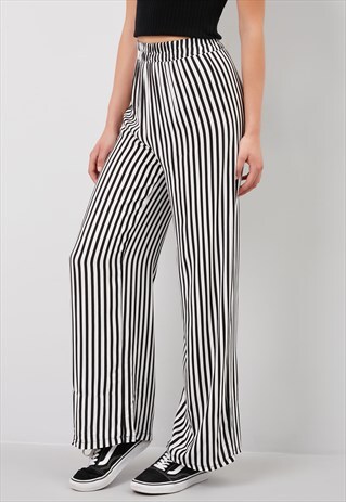STRIPED PATTERN PALAZZO PANTS