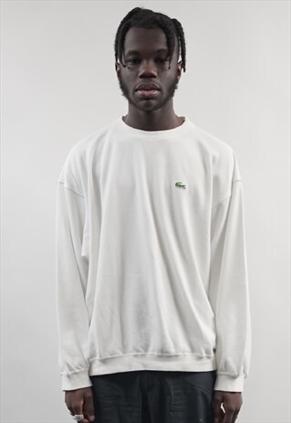 VINTAGE 90'S LACOSTE WHITE SWEATSHIRT