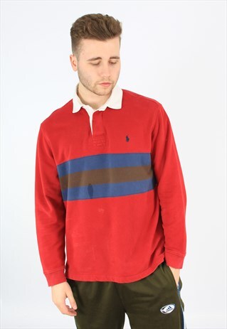 RALPH LAUREN COLOURBLOCK LS RUGBY POLO SHIRT