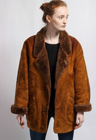VINTAGE SUEDE SHERPA JACKET