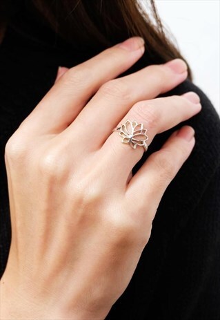 LOTUS FLOWER STERLING SILVER RING