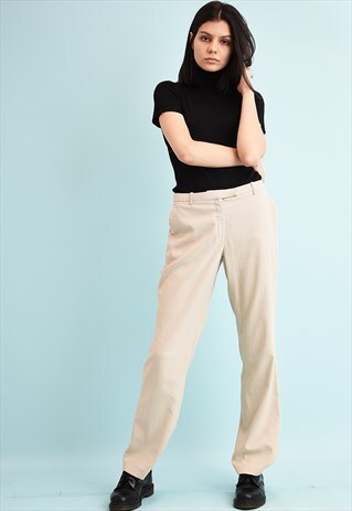 Y2K DOGTOOTH PRINT NEUTRAL SMART TROUSERS