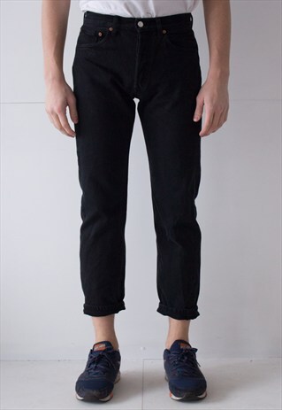 VINTAGE RETRO BLACK 501 FIT LEVI'S JEANS DENIM W34 L32