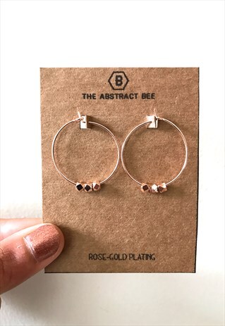 BEADED ROSE GOLD HOOPS