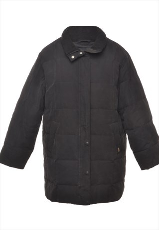 BEYOND RETRO VINTAGE LONDON FOG BLACK CLASSIC PUFFER JACKET