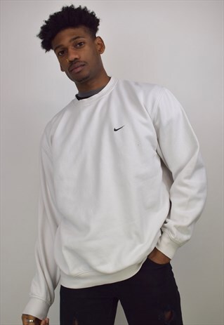 VINTAGE 90S NIKE WHITE CLASSIC SWOOSH SWEATSHIRT