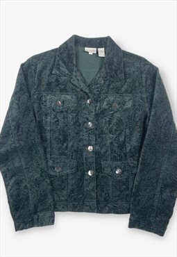 Vintage Paisley Patterned Velvet Jacket Black Small BV15517