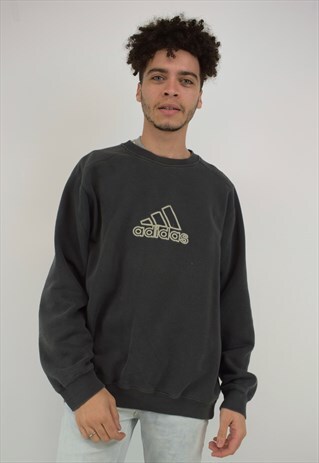 VINTAGE 90'S ADIDAS DARK GREY SWEATSHIRT