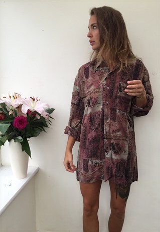 CRAZY PATTERN OVERSIZED UNISEX RETRO VINTAGE FESTIVAL SHIRT