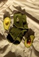 Green Avocado Fruit Embroidered Socks