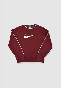 Vintage Y2K Nike Embroidered Logo Sweatshirt in Maroon