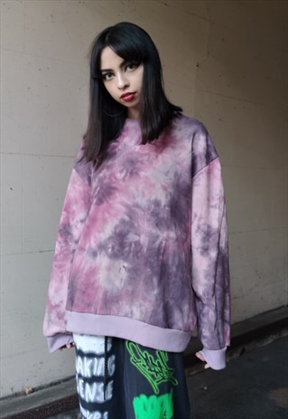 LOOSE FIT TIE DYE JUMPER GRADIENT Y2K WASHED OUT SWEATSHIRT