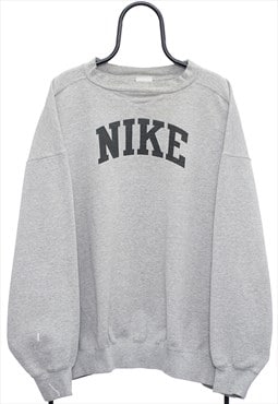 Vintage Nike Spellout Grey Sweatshirt Mens