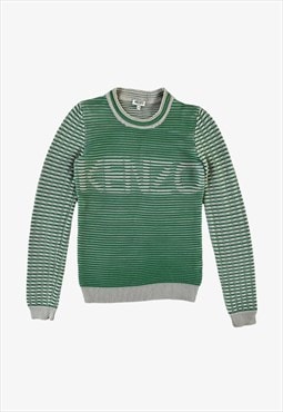 Vintage 90s Women's Kenzo Ribbed Spell Out Jumper