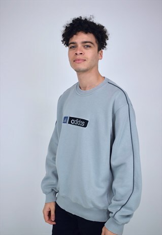 VINTAGE 90'S ADIDAS LIGHT BLUE SWEATSHIRT