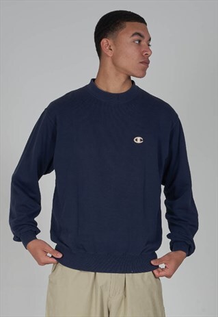 VINTAGE 90S PREMIUM CHAMPION NAVY SWEATER