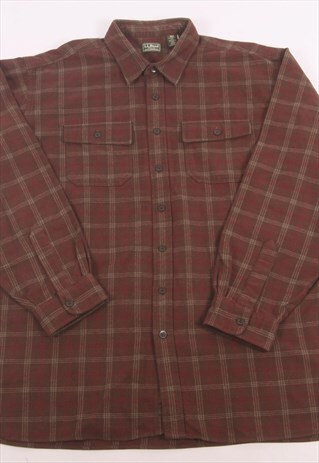 L.L. BEAN VINTAGE FLANNEL PLAID CHECK BLEND SHIRT