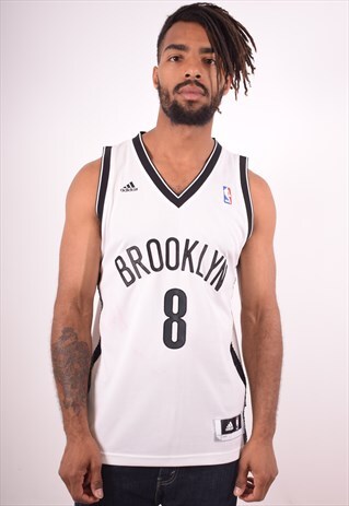 ADIDAS MENS VINTAGE BROOKLYN WILLIAMS JERSEY TOP SMALL 90S