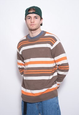 Vintage Dickies Striped Sweatshirt Jumper Pullover