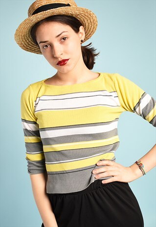Y2K RETRO KNIT PARIS CHIC PETITE MOD JUMPER TOP