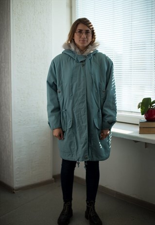 VINTAGE 80'S MINT HOODED PARKA COAT