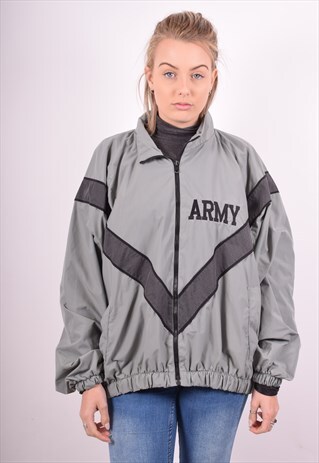 ARMY WOMENS VINTAGE JACKET LARGE GREY 90S
