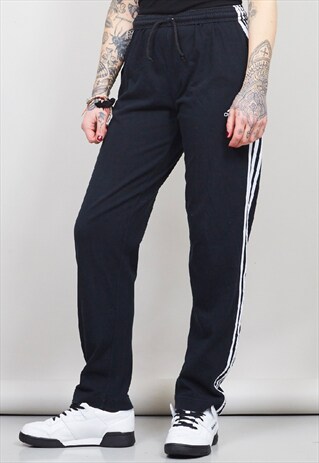 VINTAGE 90'S ADIDAS BLACK TAPERED JOGGERS