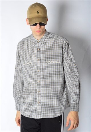 VINTAGE 90S BEIGE CHECK SHIRT
