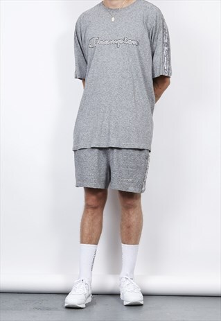 VINTAGE 90'S CHAMPION USA SPECKLED GREY SPORTS CO-ORD