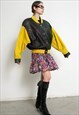 VINTAGE 90S LEATHER OVERSIZED BOMBER JACKET
