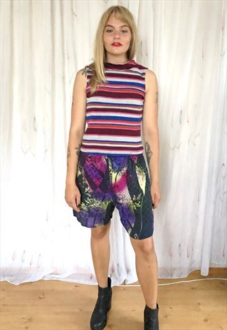 COLOURFUL VINTAGE SHORTS WITH ELASTICATED WAIST