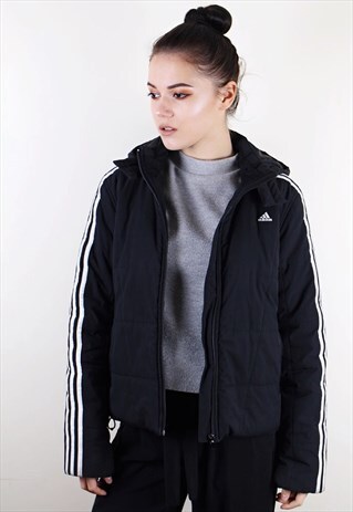 VINTAGE BLACK ADIDAS HOODIE JACKET
