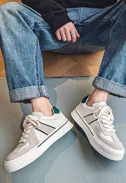 Classic sneakers chunky sole trainers skater shoes in grey