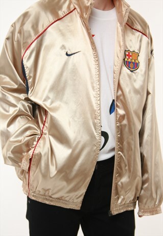 90S VINTAGE RARE NIKE TEAM GOLD BARCELONA SHELL JACKET 14389