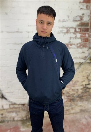 VINTAGE 90'S NIKE AIR 1/4 ZIP HOODIE - NAVY