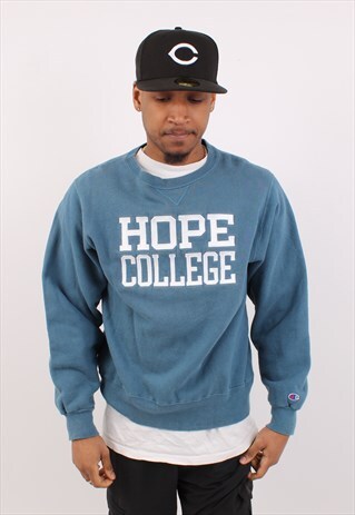 VINTAGE CHAMPION HOPE COLLEGE TEAL SWEATSHIRT
