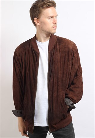 VINTAGE SUEDE OVERSIZED BOMBER JACKET