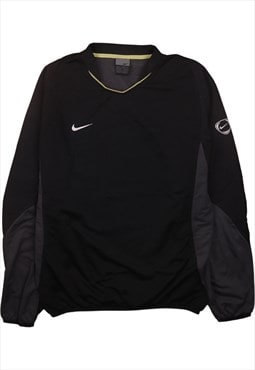 Vintage 90's Nike Sweatshirt Swoosh Lightweight Black Medium