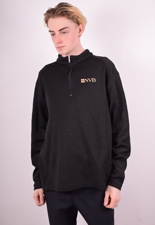 NIKE MENS VINTAGE TRACKSUIT TOP XL BLACK 90S