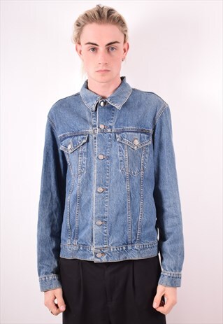 ICEBERG MENS VINTAGE DENIM JACKET SMALL BLUE 90S