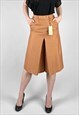 70's Brown Cullotte Wide Leg Ladies Vintage Shorts/Skirt