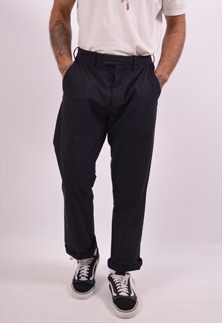 PRADA MENS VINTAGE TROUSERS W34 L32 NAVY BLUE 90S