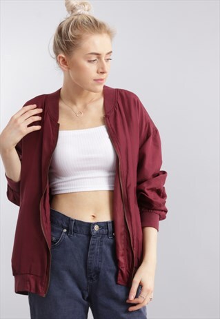 VINTAGE OVERSIZED SILK BOMBER JACKET Z177