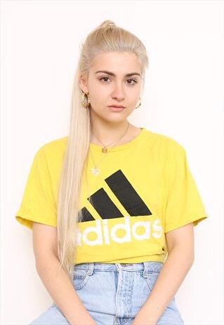 VINTAGE 90S ADIDAS YELLOW TOP T-SHIRT