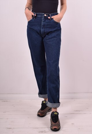 WRANGLER WOMENS VINTAGE JEANS W28 L32 BLUE 90S